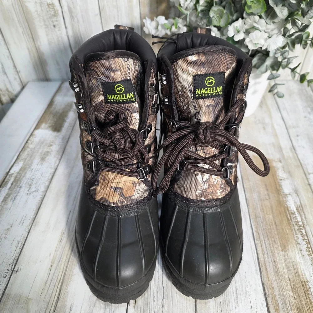 Magellan Outdoors Youth Boys 1 Camo Winter Duck Boots Realtree Edge 157861 NEW